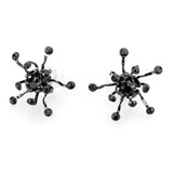 Ruthenium White Metal Jewelry Sets with Top Grade Crystal  in Jet