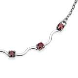 Ruthenium White Metal Necklace with AAA Grade CZ  in Siam