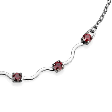 Ruthenium White Metal Necklace with AAA Grade CZ  in Siam