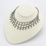 Ruthenium White Metal Necklace with Top Grade Crystal  in Light Amethyst
