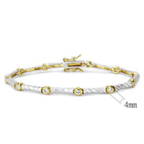Gold+Rhodium Brass Bracelet with AAA Grade CZ  in Clear