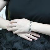 Gold+Rhodium White Metal Bracelet with No Stone