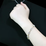 Gold+Rhodium Brass Bracelet with AAA Grade CZ  in Clear