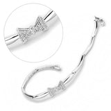Rhodium Brass Bracelet with Top Grade Crystal  in Clear
