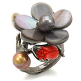 Antique Tone Brass Ring with Assorted in MultiColor