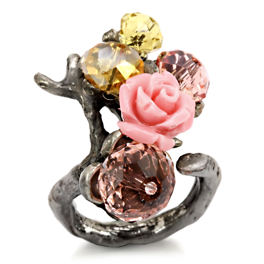 Antique Tone Brass Ring with Assorted in MultiColor