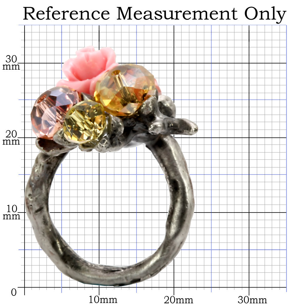Antique Tone Brass Ring with Assorted in MultiColor