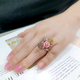 Antique Tone Brass Ring with Assorted in MultiColor