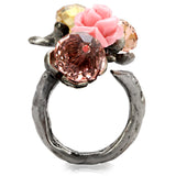 Antique Tone Brass Ring with Assorted in MultiColor