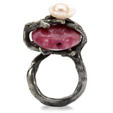 Antique Tone Brass Ring with Assorted in MultiColor