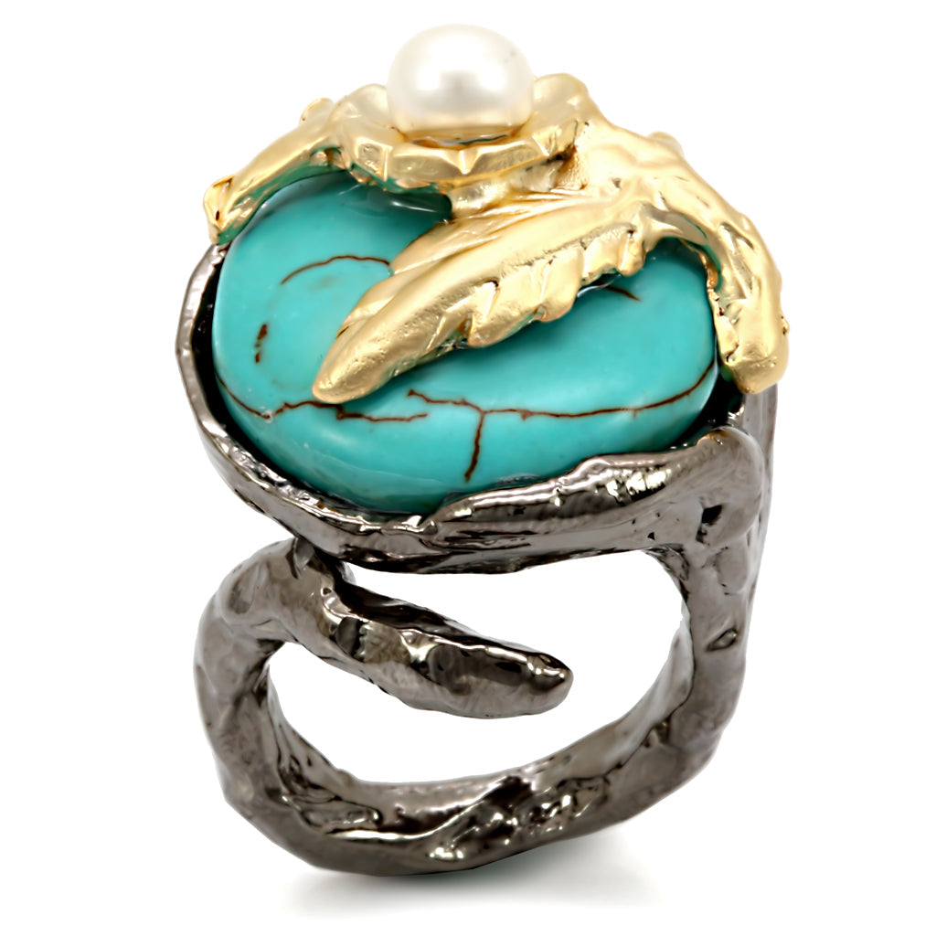 Antique Tone Brass Ring with Assorted in MultiColor
