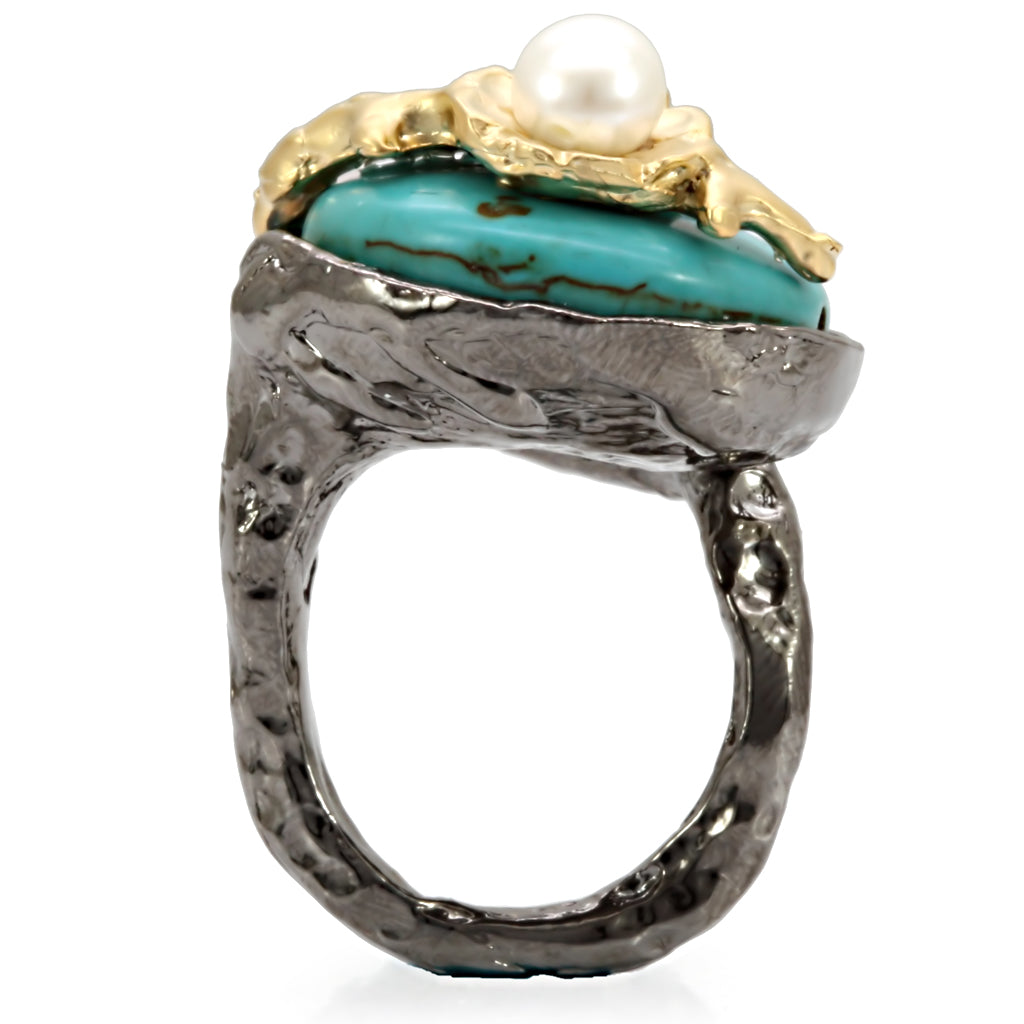 Antique Tone Brass Ring with Assorted in MultiColor