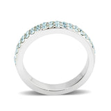 Rhodium Brass Ring with Top Grade Crystal in SeaBlue