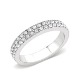 Rhodium Brass Ring with Top Grade Crystal in Clear