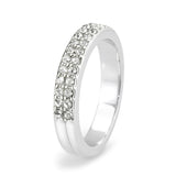Rhodium Brass Ring with Top Grade Crystal in Clear