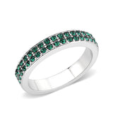 Rhodium Brass Ring with Top Grade Crystal in Emerald