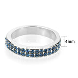 Rhodium Brass Ring with Top Grade Crystal in Montana