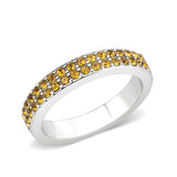 Rhodium Brass Ring with Top Grade Crystal in Topaz