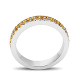 Rhodium Brass Ring with Top Grade Crystal in Topaz