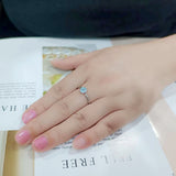 Rhodium Brass Ring with Top Grade Crystal in SeaBlue