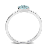 Rhodium Brass Ring with Top Grade Crystal in SeaBlue