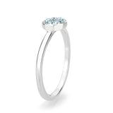 Rhodium Brass Ring with Top Grade Crystal in SeaBlue