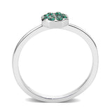 Rhodium Brass Ring with Top Grade Crystal in Emerald