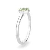 Rhodium Brass Ring with Top Grade Crystal in Peridot