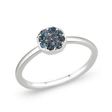 Rhodium Brass Ring with Top Grade Crystal in Montana