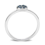 Rhodium Brass Ring with Top Grade Crystal in Montana