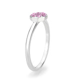 Rhodium Brass Ring with Top Grade Crystal in Rose