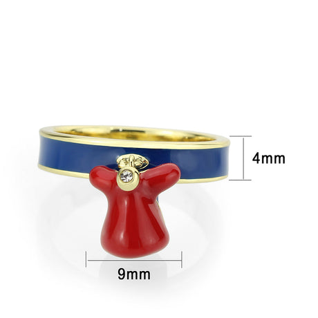Gold Brass Ring with Epoxy in Blue Series