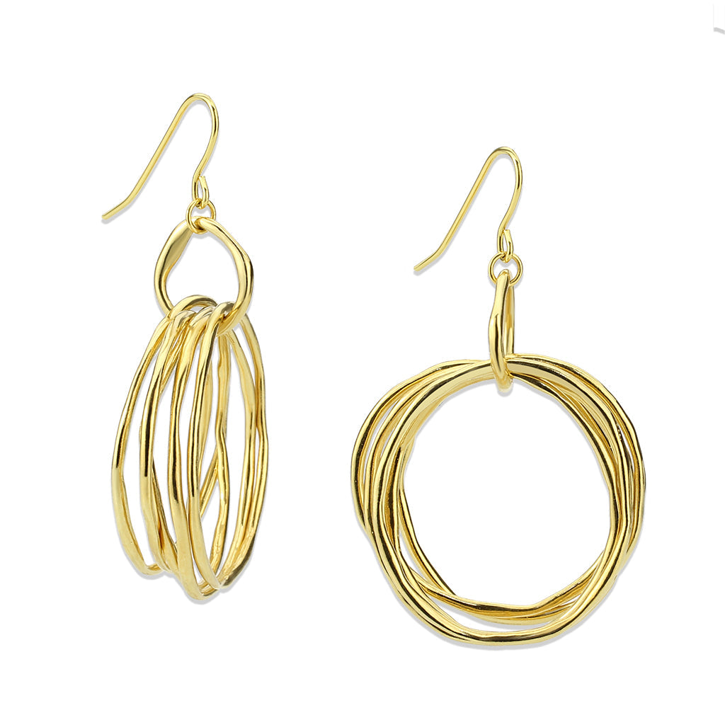 Gold Brass Earring with NoStone in No Stone