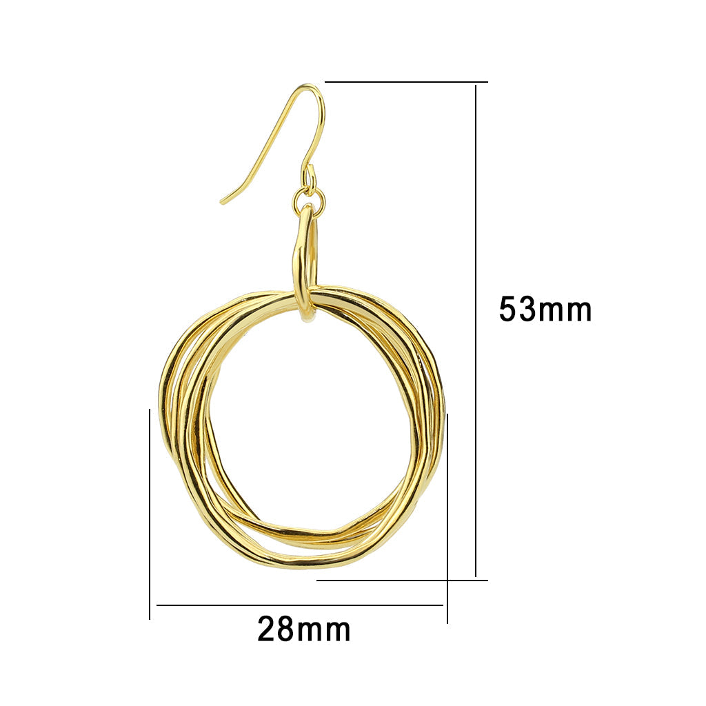 Gold Brass Earring with NoStone in No Stone