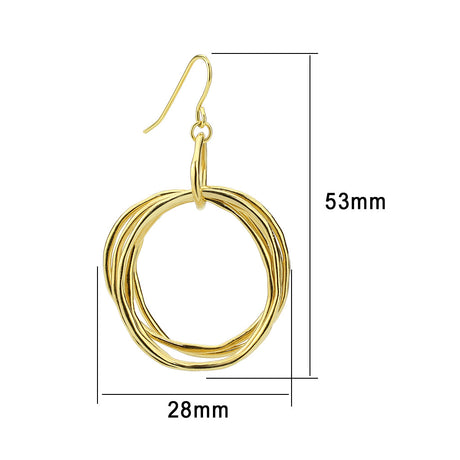 Gold Brass Earring with NoStone in No Stone