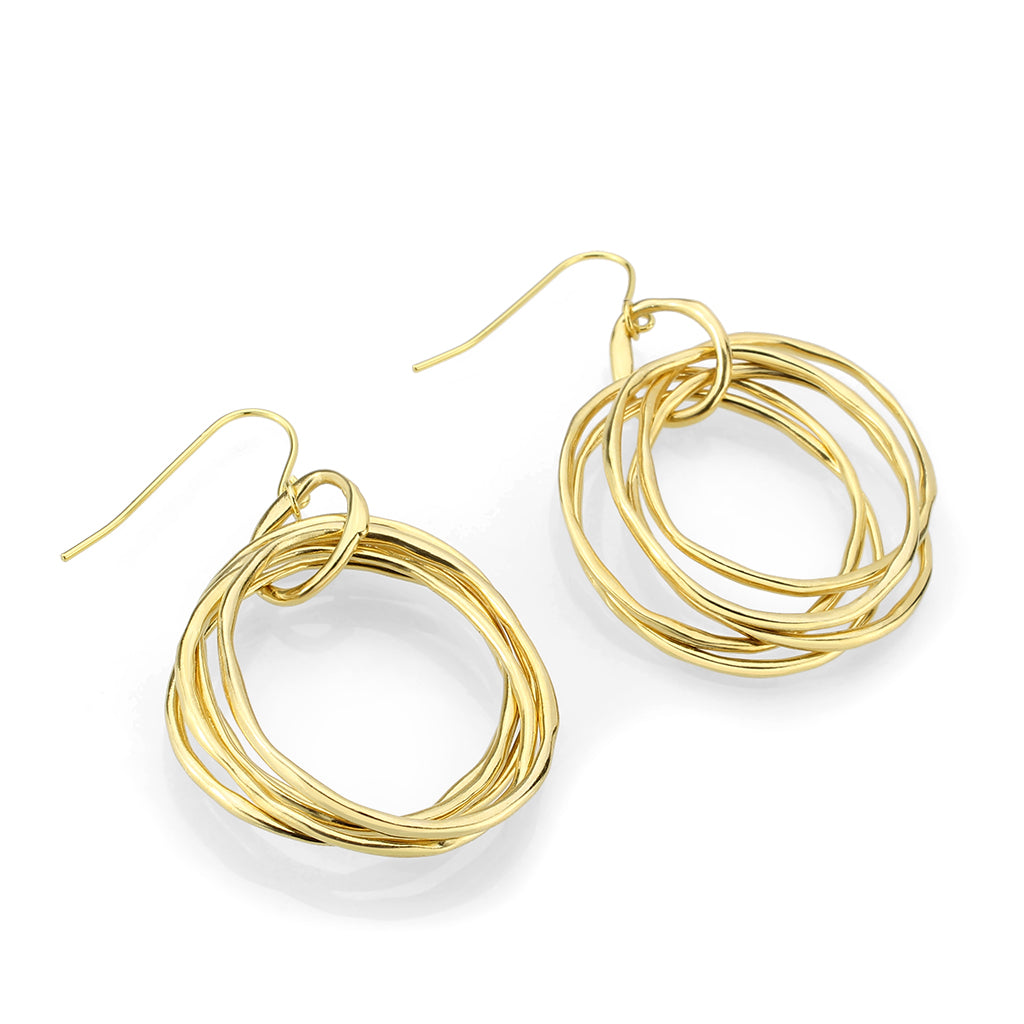 Gold Brass Earring with NoStone in No Stone