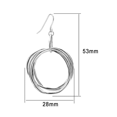Rhodium Brass Earring with NoStone in No Stone