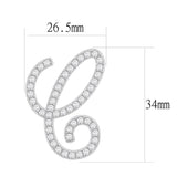 Rhodium Brass Brooches with Top Grade Crystal  in Clear