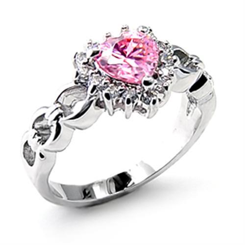 Rhodium  Plated Brass Ring with AAA Grade CZ  in Ruby