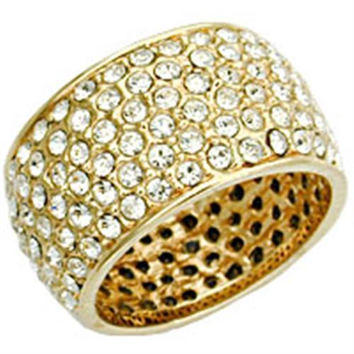 Glod Plated Brass Ring with AAA Grade CZ  in Clear