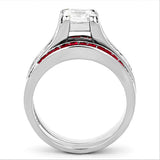 High polished (no plating) Stainless Steel Ring with AAA Grade CZ  in Multi Color