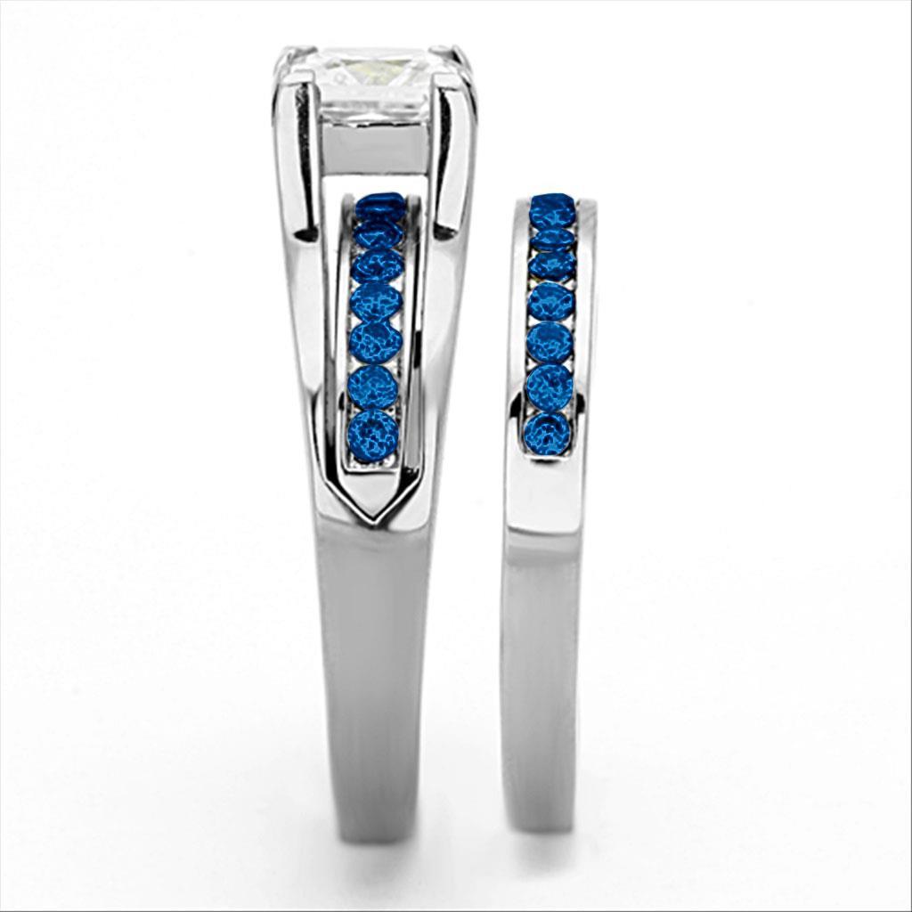 High polished (no plating) Stainless Steel Ring with AAA Grade CZ  in Multi Color