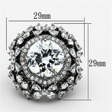 Ruthenium Brass Ring with AAA Grade CZ  in Clear