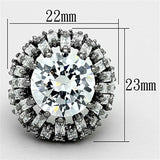 Ruthenium Brass Ring with AAA Grade CZ  in Clear