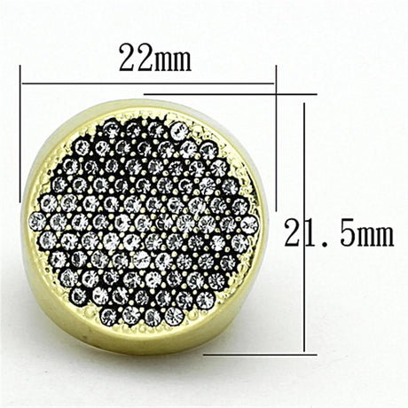 Matte Gold Brass Ring with Top Grade Crystal  in Clear