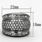 Ruthenium Brass Ring with AAA Grade CZ  in Clear