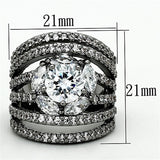 Ruthenium Brass Ring with AAA Grade CZ  in Clear
