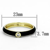 Gold Brass Ring with AAA Grade CZ  in Clear