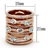 Rose Gold Brass Ring with Top Grade Crystal  in Multi Color