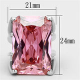 Rhodium Brass Ring with AAA Grade CZ  in Rose